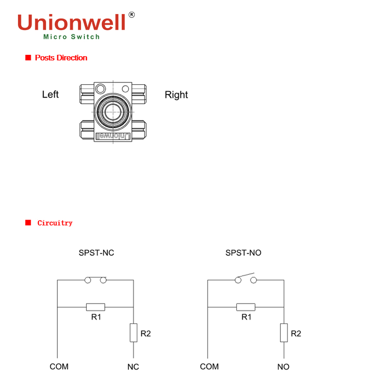waterproof micro switch posts direction